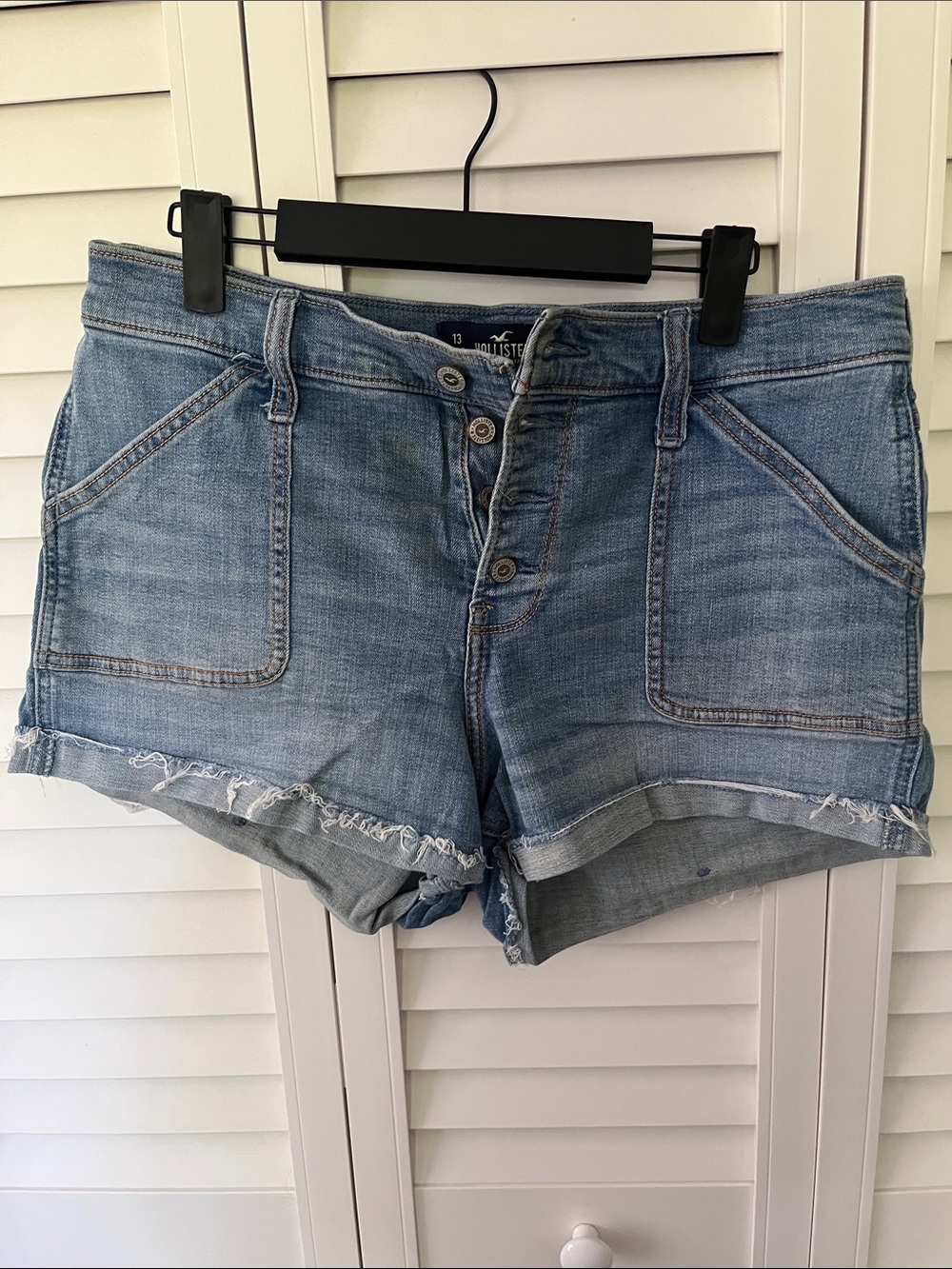 Hollister Light Blue Denim Cutoff Shorts